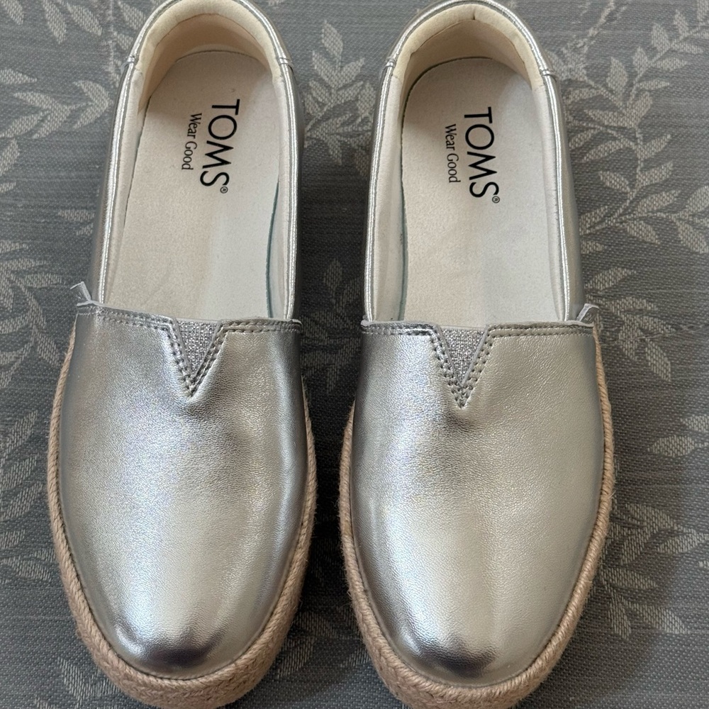 Silver Platform Espadrille Loafers - Picture 4 of 6